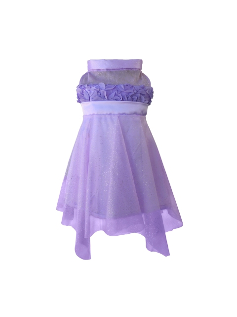 

Faye Girls Lavender Solid Shimmer Fit and Flare Dress