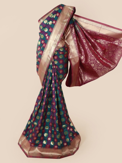 

Pothys Green & Golden Art Silk Woven Design Banarasi Saree