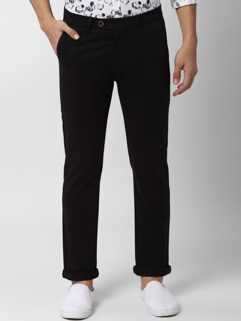 

Peter England Casuals Men Black Slim Fit Solid Regular Trousers