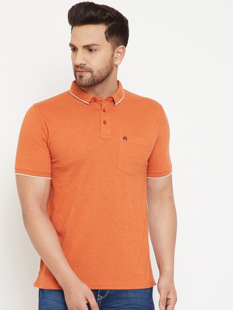 

Crimsoune Club Men Orange Solid Polo Collar T-shirt