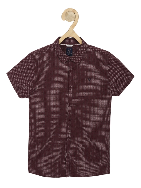 

Allen Solly Junior Boys Maroon & White Slim Fit Printed Cotton Casual Shirt