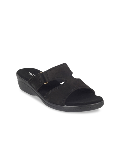 

Metro Women Black Solid Suede Wedges