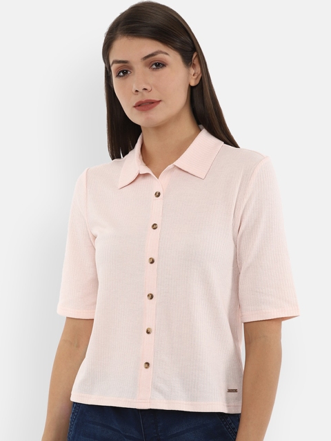 

Van Heusen Woman Women Beige Regular Fit Solid Casual Shirt