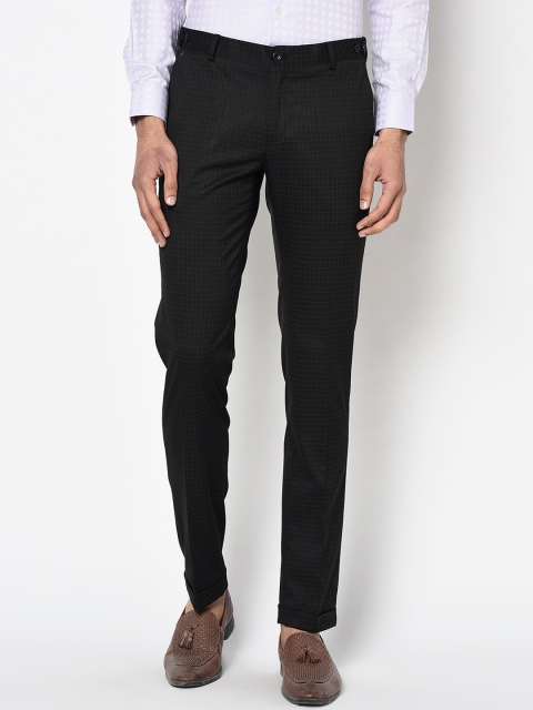 

Blackberrys Men Black Slim Fit Solid Formal Trousers
