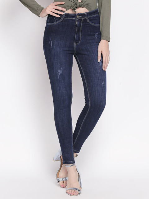 

fungus Women Blue Slim Fit Mildly Distress Jeans