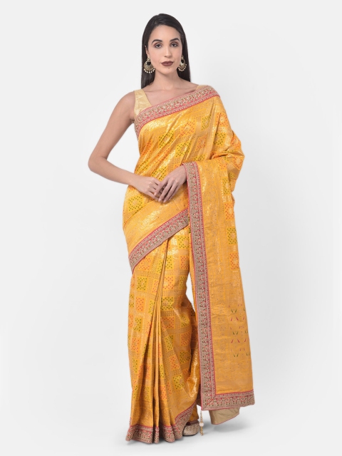 

Neerus Yellow Woven Design Art Silk Saree