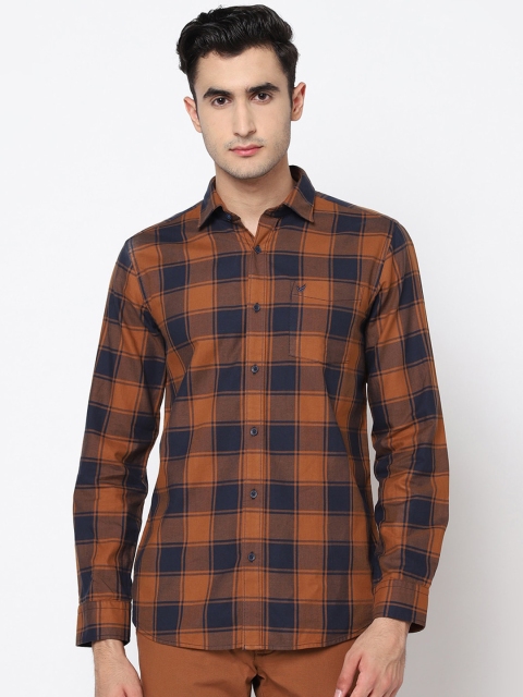 

Blackberrys Men Brown India Slim Fit Checked Casual Shirt