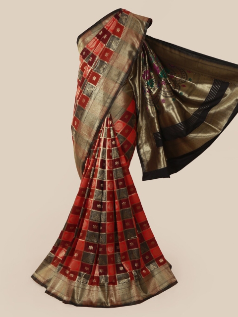 

Pothys Multicoloured Solid Art Silk Saree, Multi