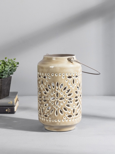 

Pure Home and Living Beige Textured Classic Lantern