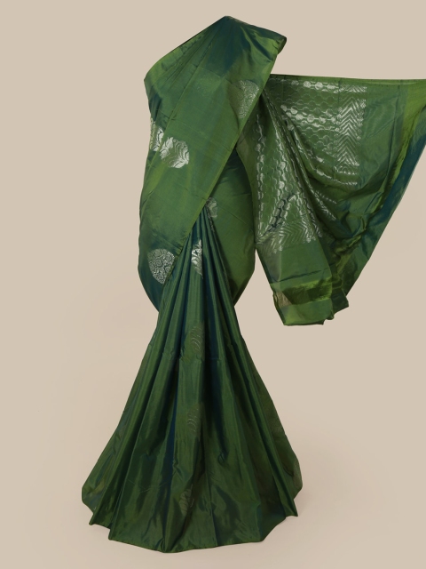 

Pothys Green & Silver Woven Design Saree