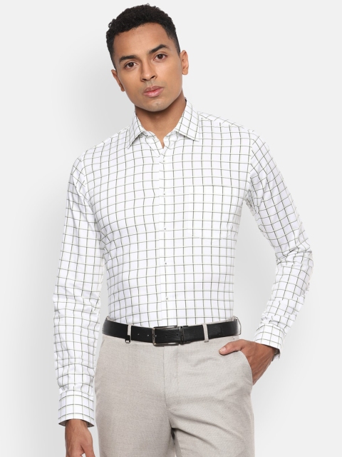

Van Heusen Men White & Black Slim Fit Checked Formal Shirt