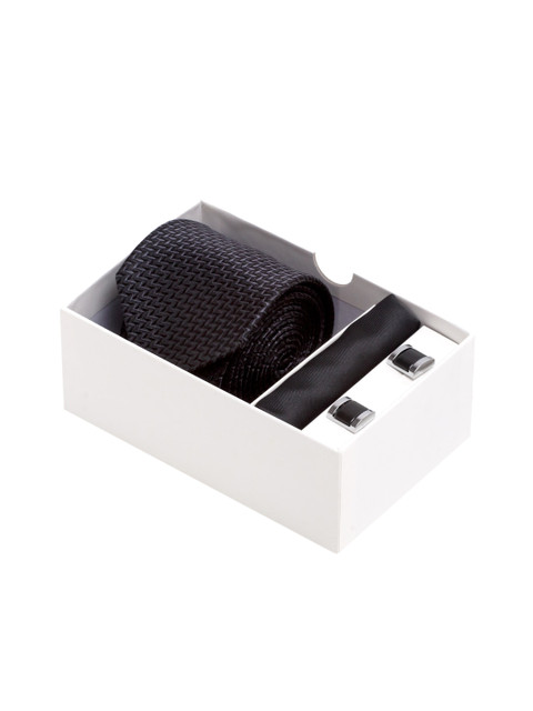 

Alvaro Castagnino Men Black & Silver-Toned Accessory Gift Set