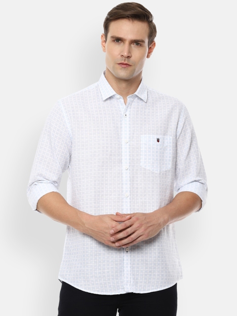 

Louis Philippe Sport Men White & Blue Slim Fit Checked Casual Shirt