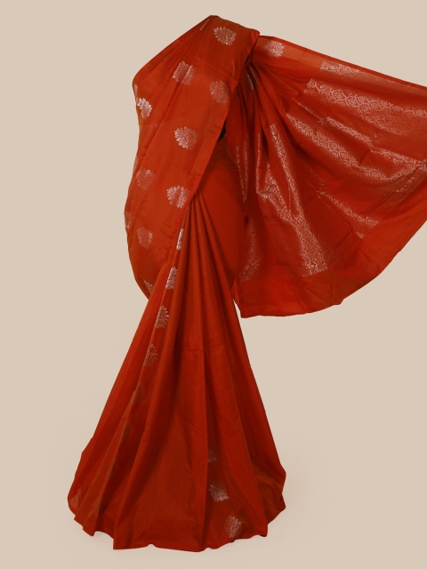 Pothys Rust Orange & Golden Woven Design Saree