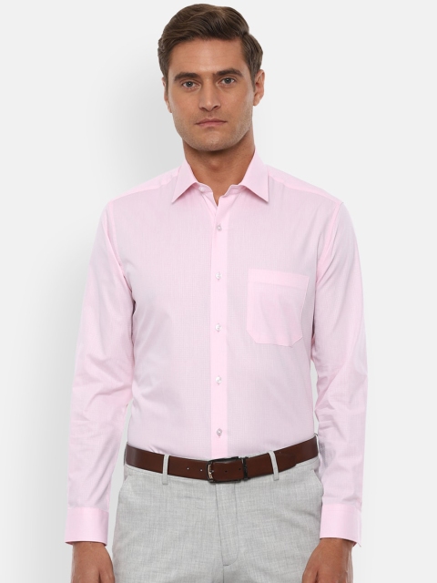 

Louis Philippe Men Pink Slim Fit Checked Formal Shirt