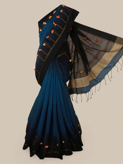 

Pothys Blue Woven Design Cotton Blend Saree
