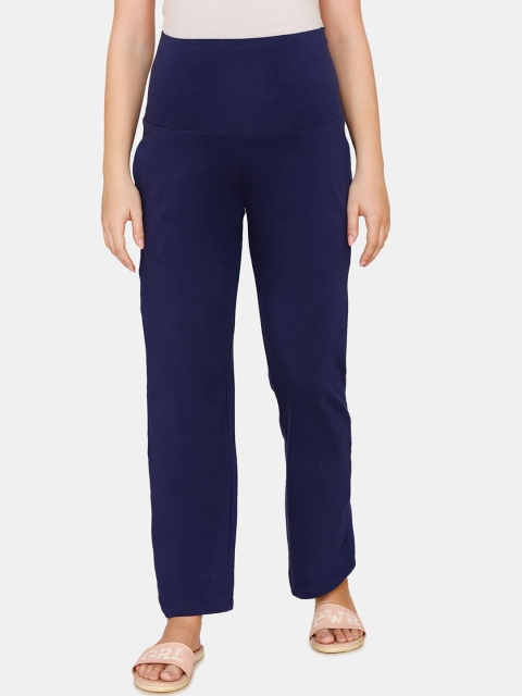 

Zivame Maternity Navy Blue Solid Cotton Lounge Pants