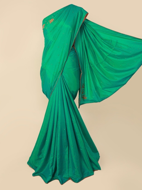 

Pothys Green Solid Art Silk Saree