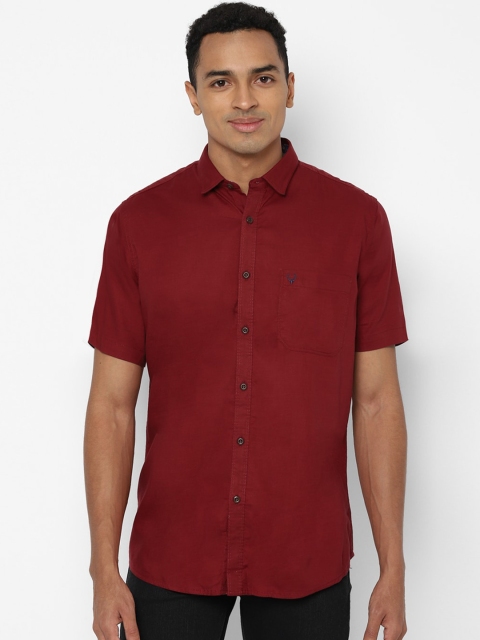 

Allen Solly Men Maroon Slim Fit Solid Casual Shirt