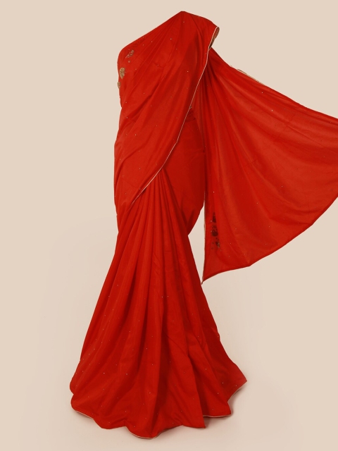 

Pothys Red Solid Art Silk Saree