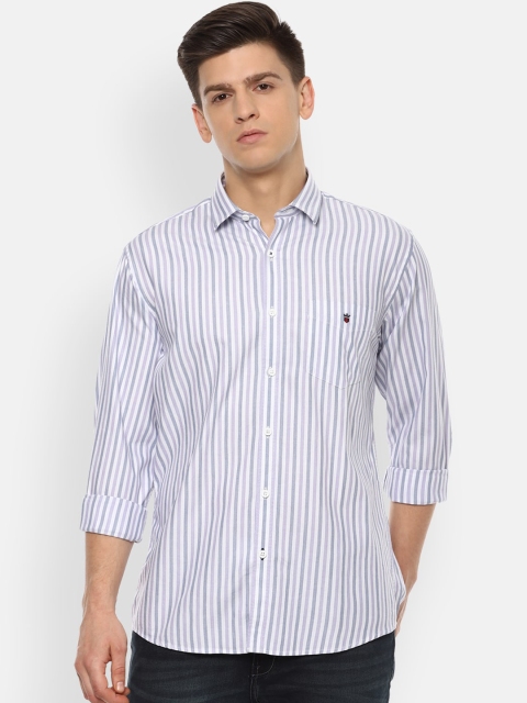 

Louis Philippe Sport Men White & Grey Slim Fit Striped Casual Shirt