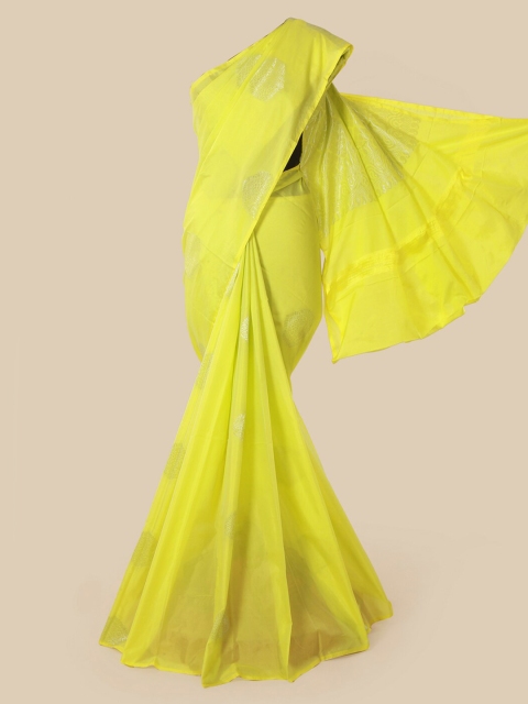 

Pothys Fluorescent Green Woven Design Saree