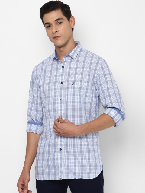

Allen Solly Men Blue & Off-White Slim Fit Checked Casual Shirt