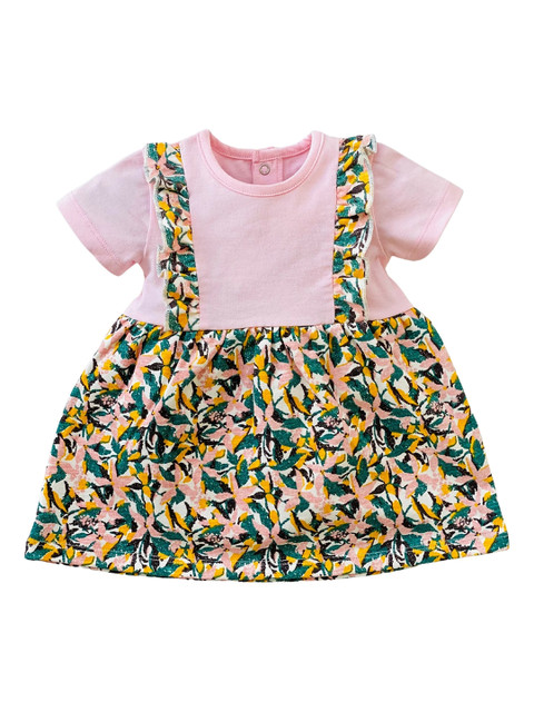 

The Flybees Girls Pink Printed A-Line Dress