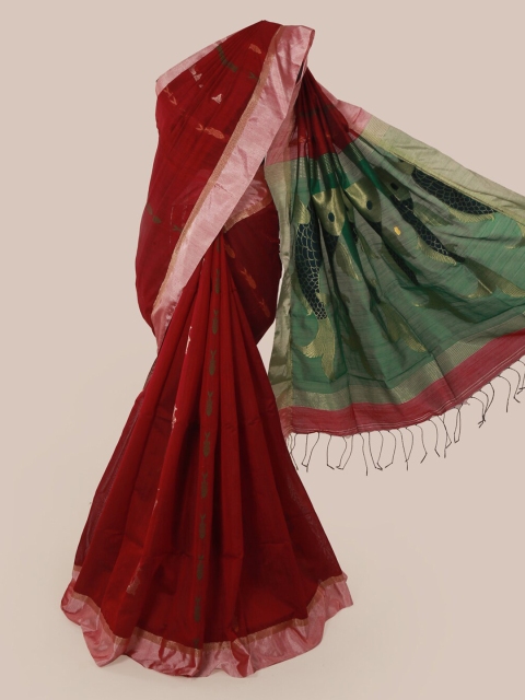 

Pothys Red Woven Design Cotton Blend Saree