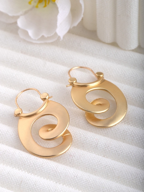 

CRZ Gold-Toned Contemporary Drop Earrings