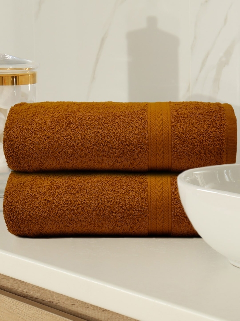 

Trident Set of 2 Rust Solid 400 GSM Cotton Bath Towels