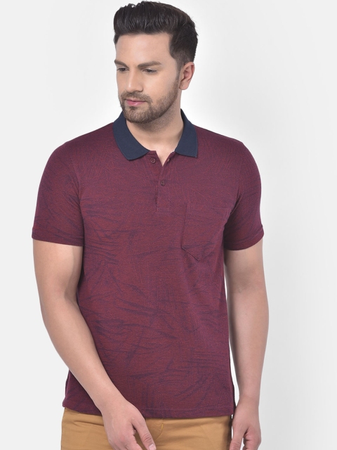 

COBB Men Maroon Self-Design Polo Collar T-shirt