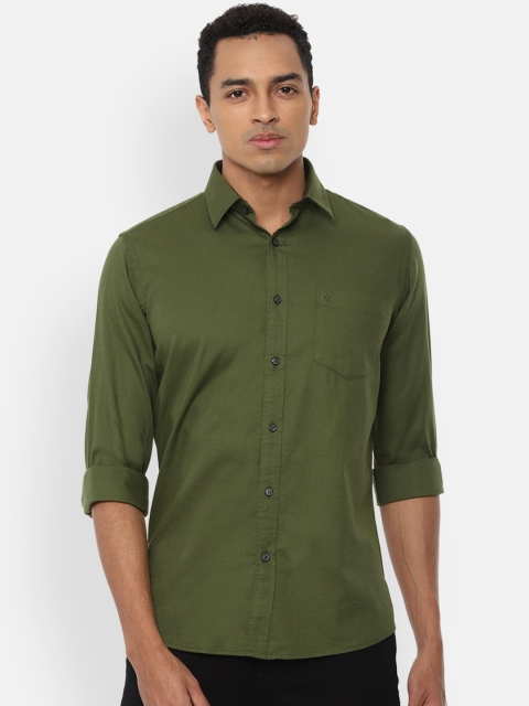

Van Heusen Sport Men Olive Green Slim Fit Solid Casual Shirt