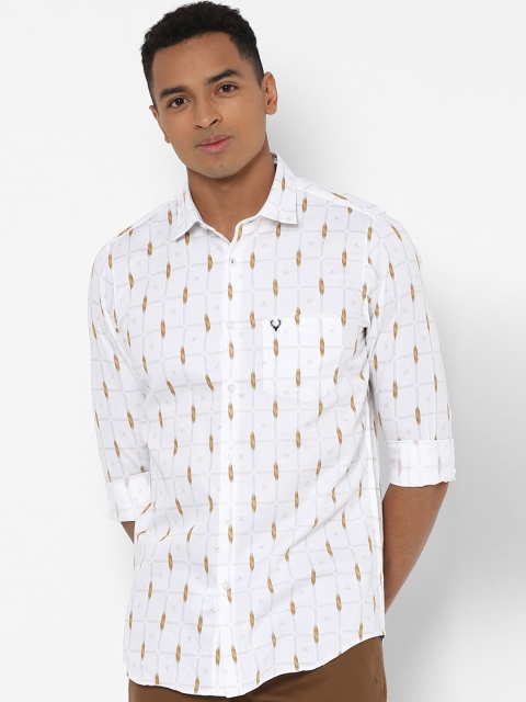 

Allen Solly Men White & Beige Slim Fit Checked Casual Shirt