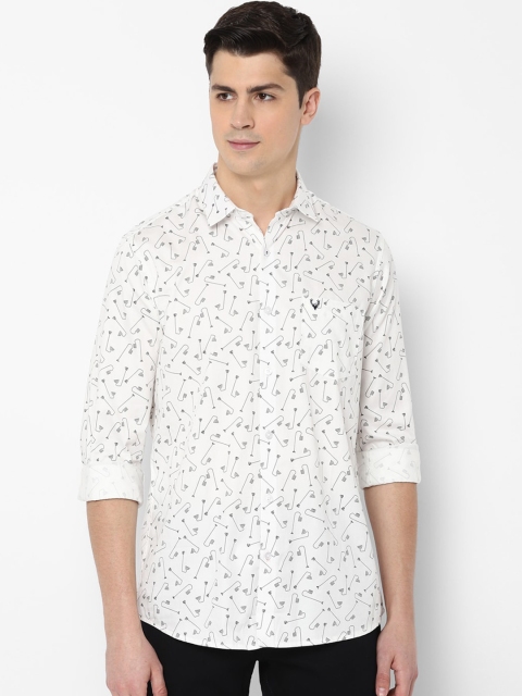 

Allen Solly Men White & Black Slim Fit Printed Casual Shirt