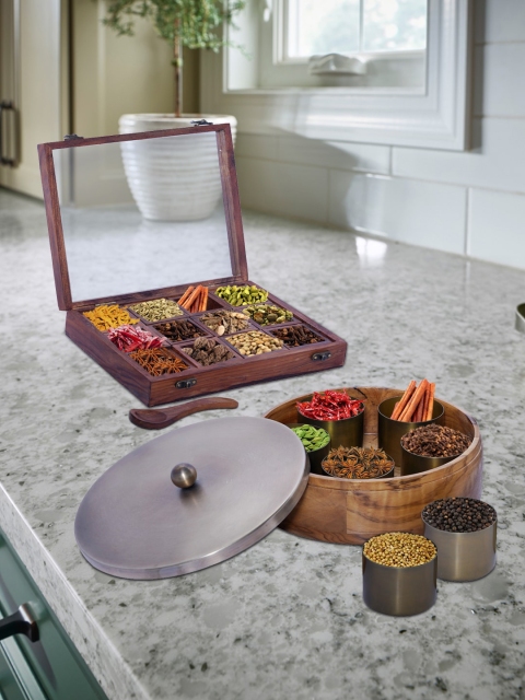 

nestroots Brown Set of 2 Masala Boxes