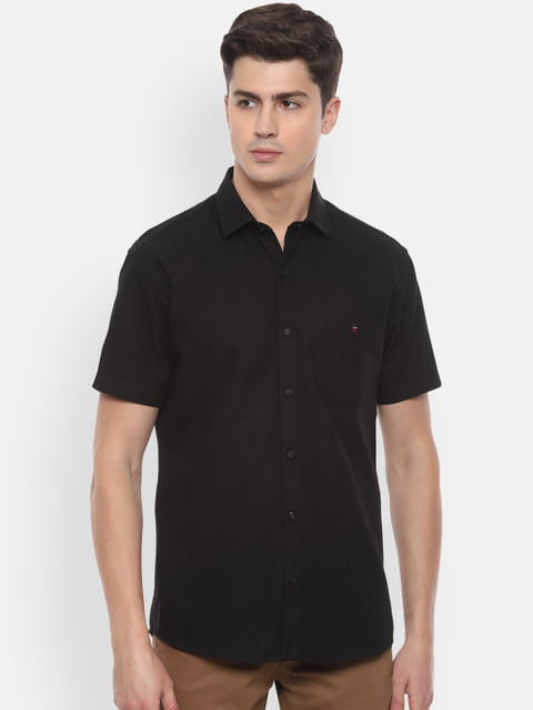 

Louis Philippe Sport Men Black Pure Cotton Slim Fit Solid Casual Shirt