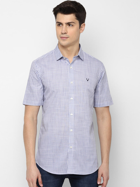 

Allen Solly Men Blue & White Slim Fit Checked Casual Shirt
