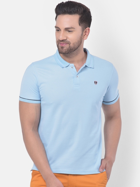 

COBB Men Blue Solid Polo Collar T-shirt