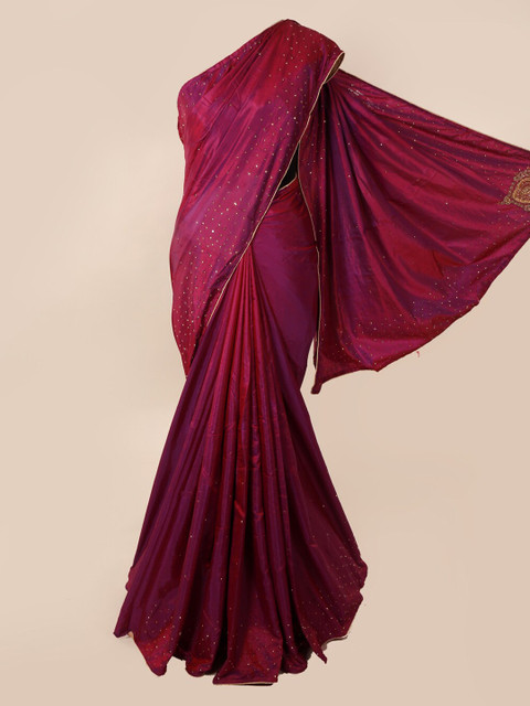 

Pothys Purple Embellished Art Silk Saree