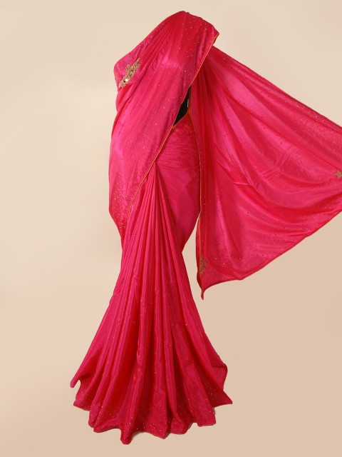 

Pothys Pink Solid Art Silk Saree