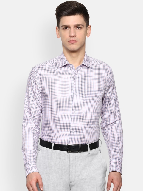 

Louis Philippe Sport Men White & Blue Slim Fit Checked Pure Cotton Casual Shirt