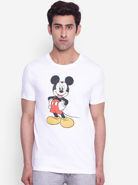 

Mickey Mouse Family Men White & Red Pure Cotton Printed Round Neck T-shirt