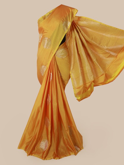 

Pothys Mustard Yellow & Golden Woven Design Saree