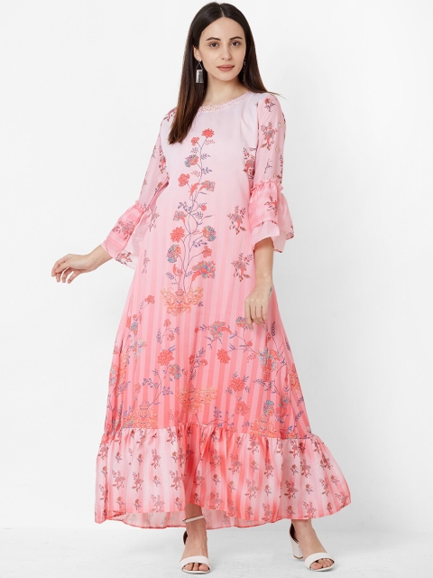 

ZOLA Women Pink Floral Printed Maxi Dress
