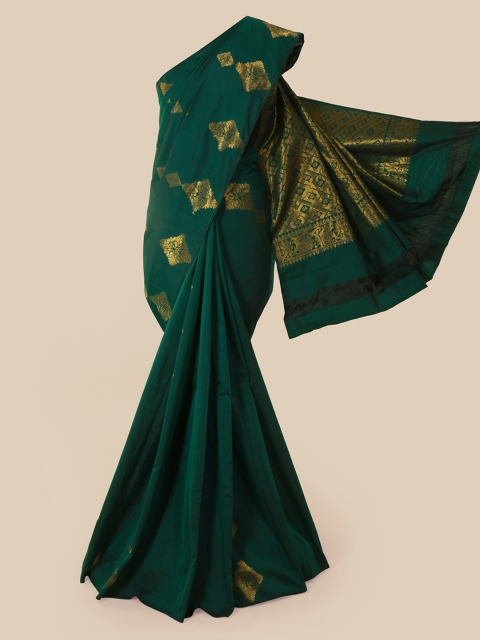 Pothys Green & Golden Woven Design Saree