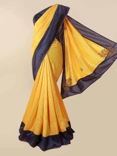 

Pothys Yellow Solid Art Silk Saree