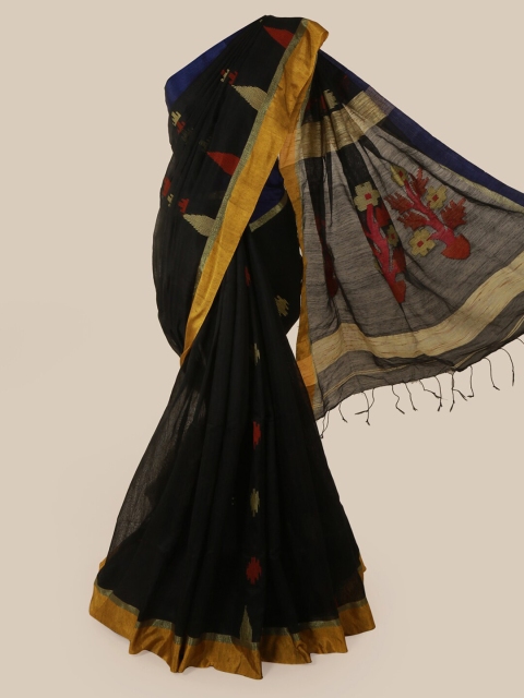 

Pothys Black Woven Design Cotton Blend Saree