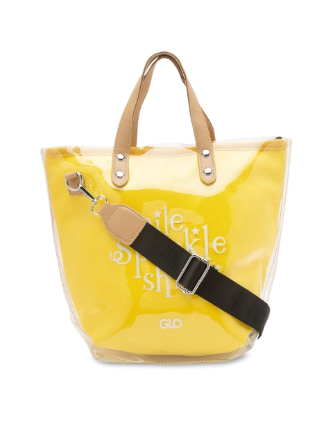 

Globus Yellow Printed Handheld Bag