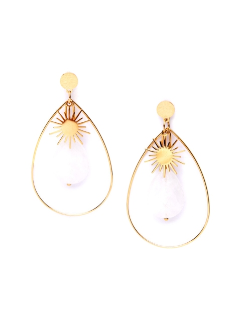 

CRZ Gold-Toned Contemporary Drop Earrings